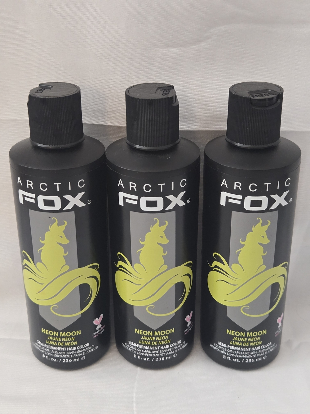 3 Arctic Fox Neon Moon Hair Dye 8 oz Semi Permanent Vegan NEW Sealed